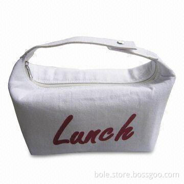 Canvas Lunch Tote with Foil Lining, Handle with Snap for Closure, OEM/ODM Orders are Welcome